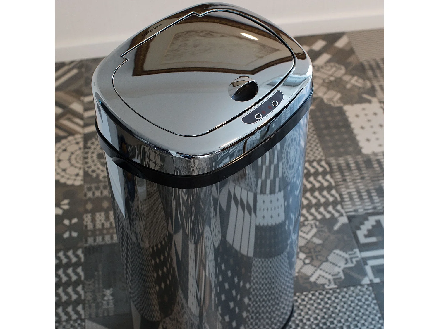 Poubelle automatique inox LARGO argent 42L