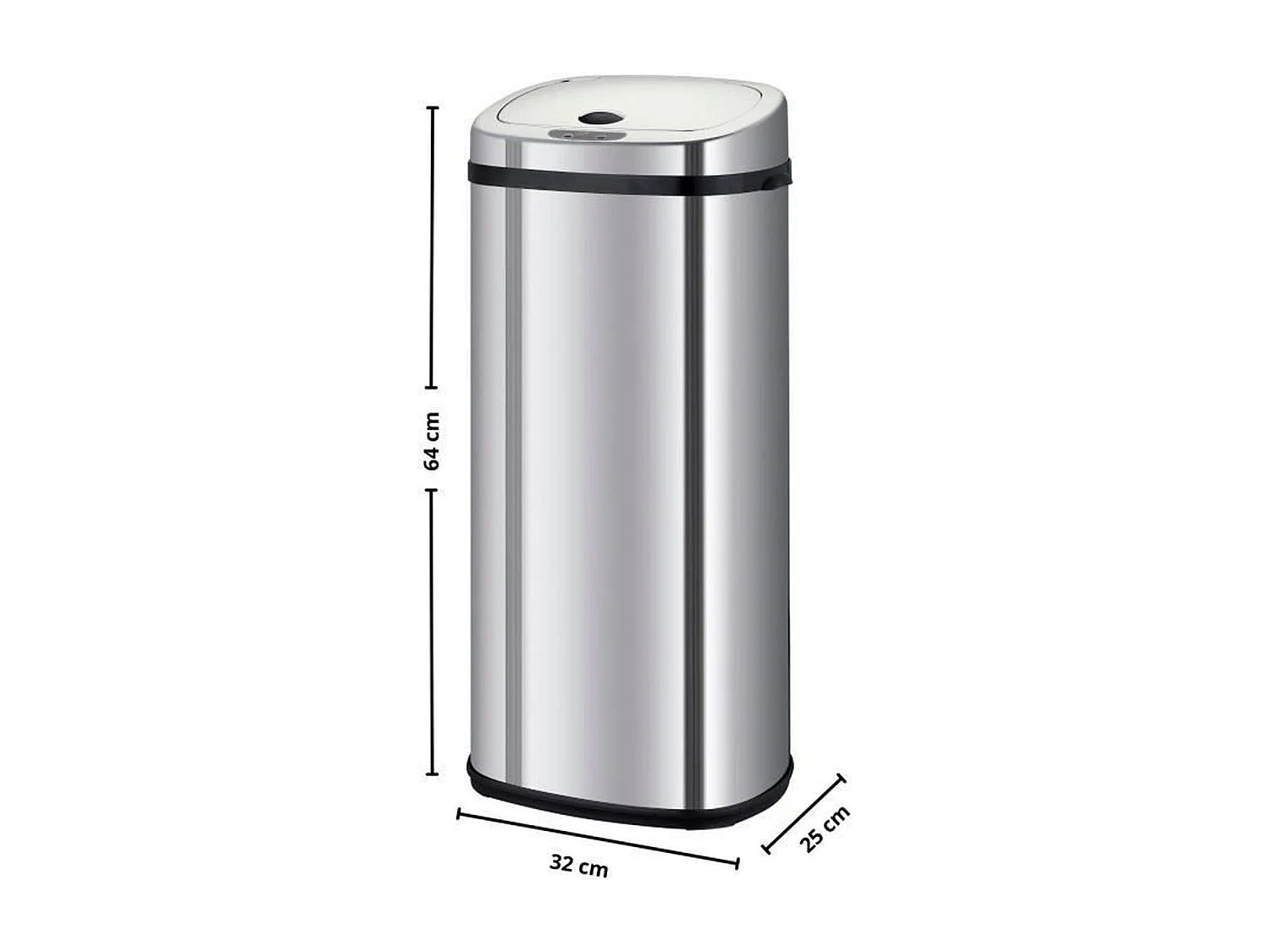 Poubelle automatique inox LARGO argent 42L