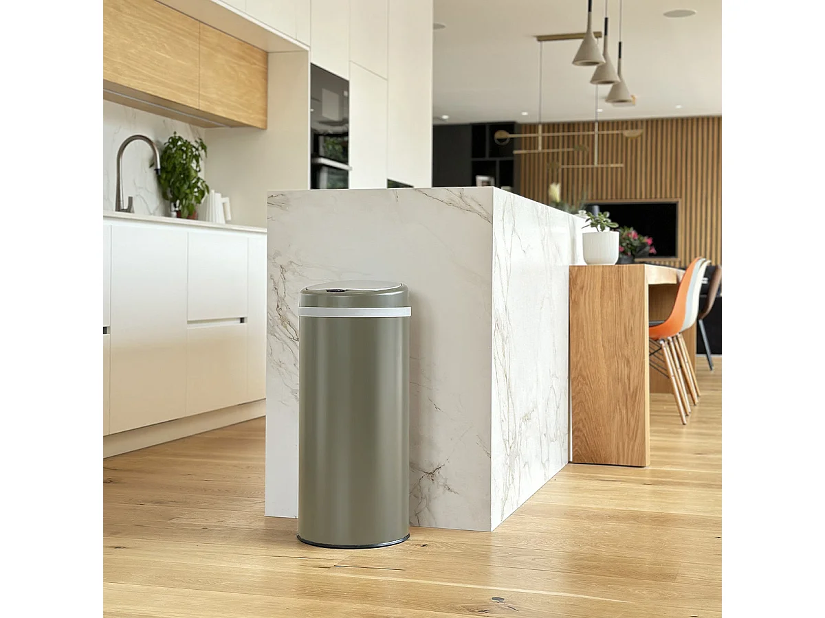 Poubelle automatique inox SOHO taupe 42L
