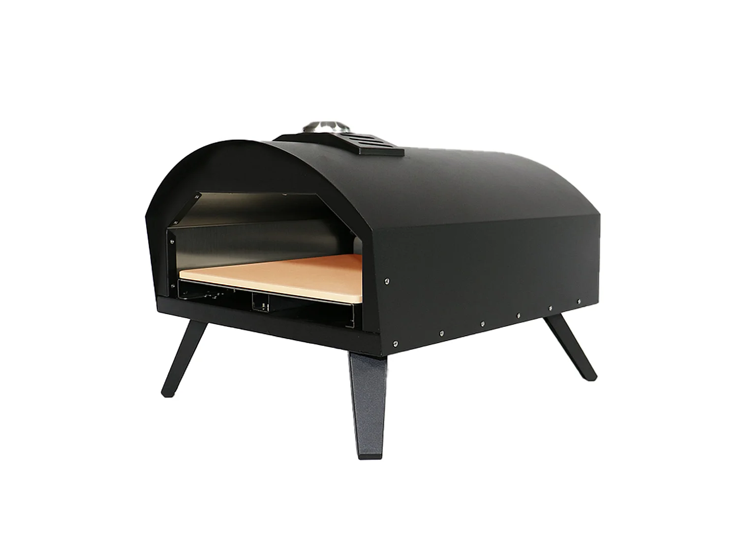 Four à pizza à gaz extérieur avec pelle PINATUBO Noir Acier L51xl41cm
