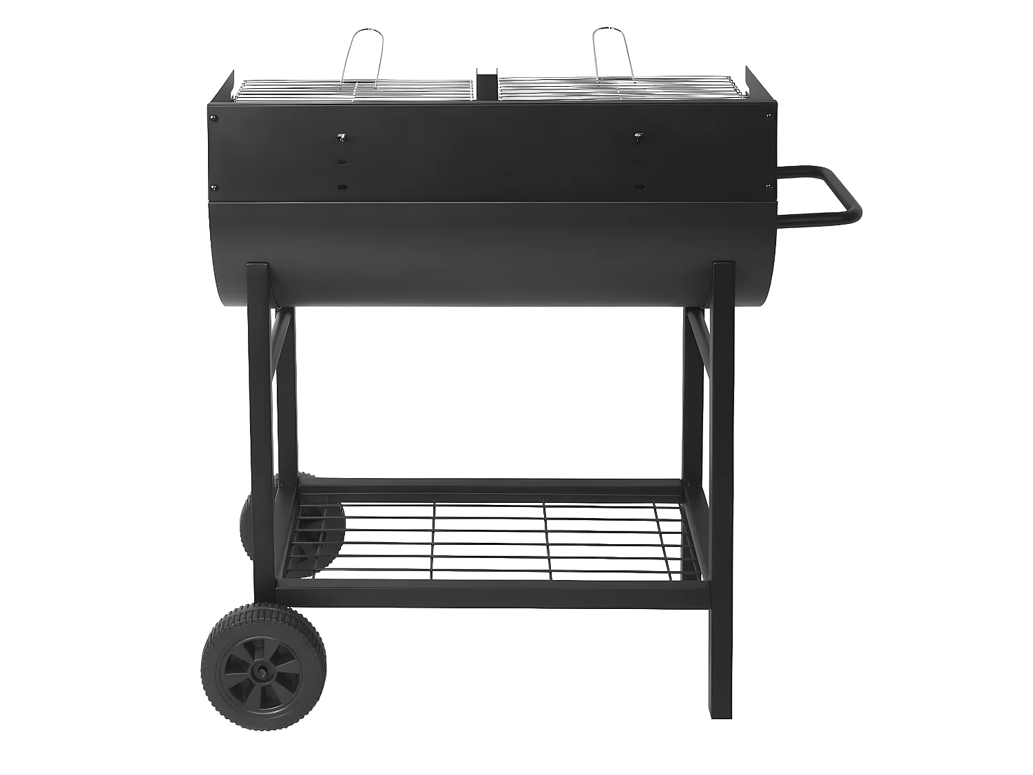 Barbecue charbon de bois 2 grilles ALABAMA Noir Acier inoxydable
