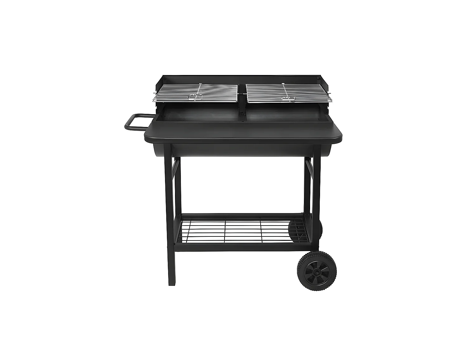 Barbecue charbon de bois 2 grilles ALABAMA Noir Acier inoxydable