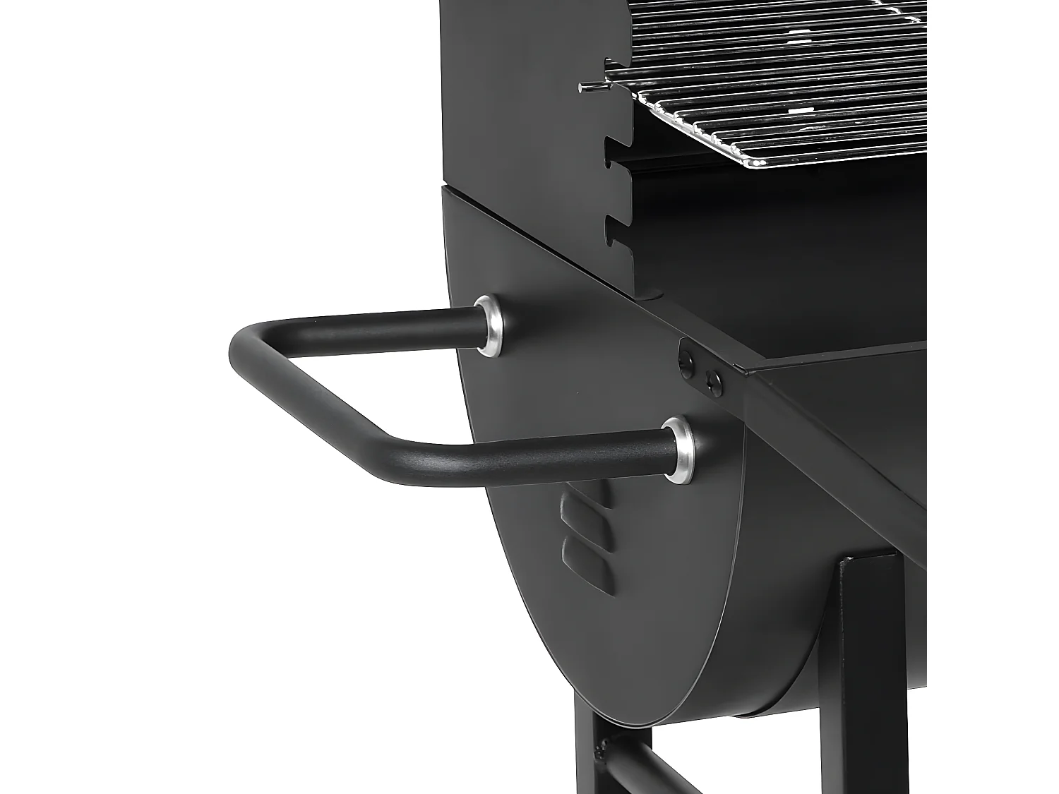 Barbecue charbon de bois 2 grilles ALABAMA Noir Acier inoxydable
