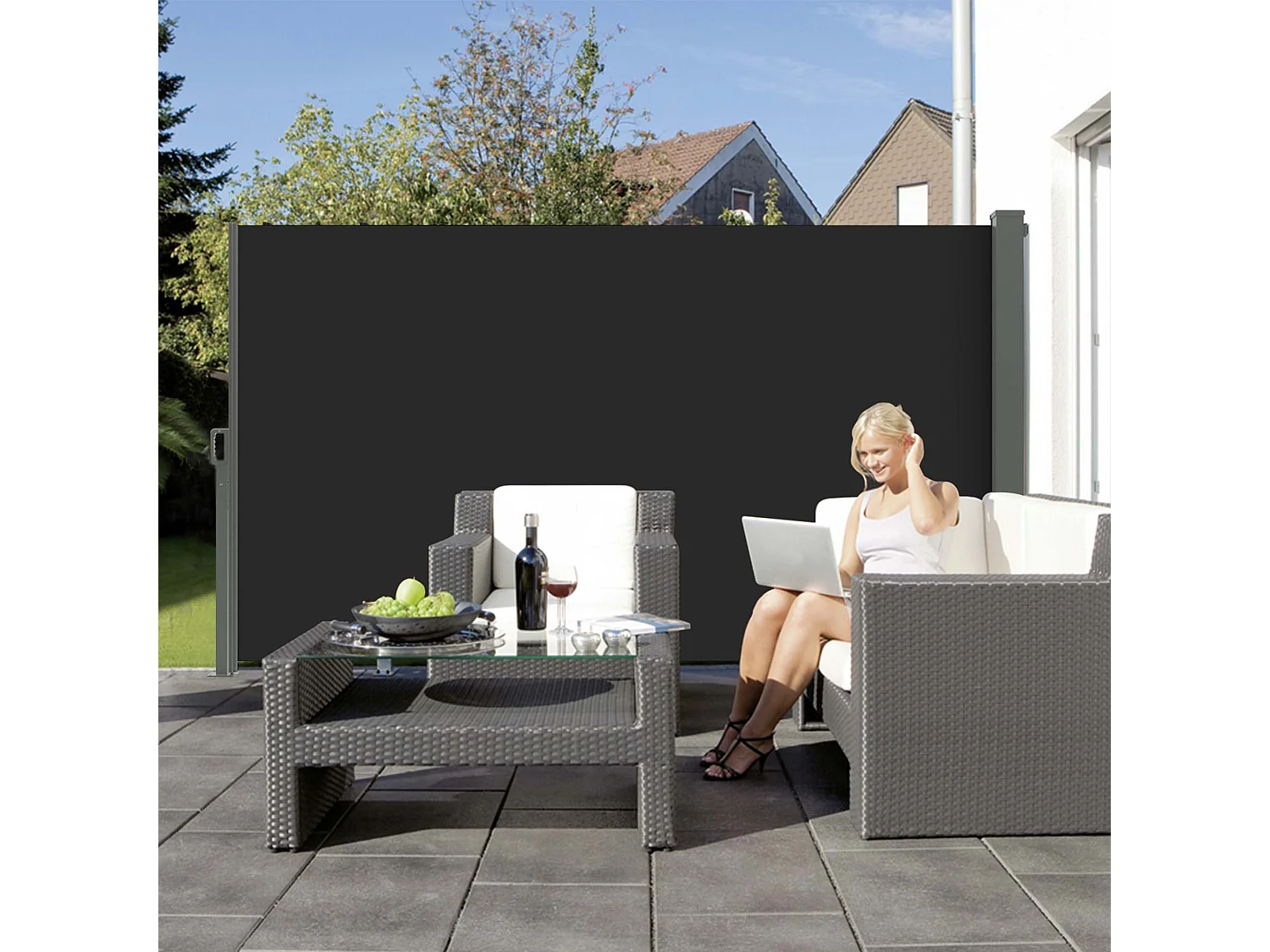 Paravent extérieur rétractable PHOENIX Gris  300 x 180 cm