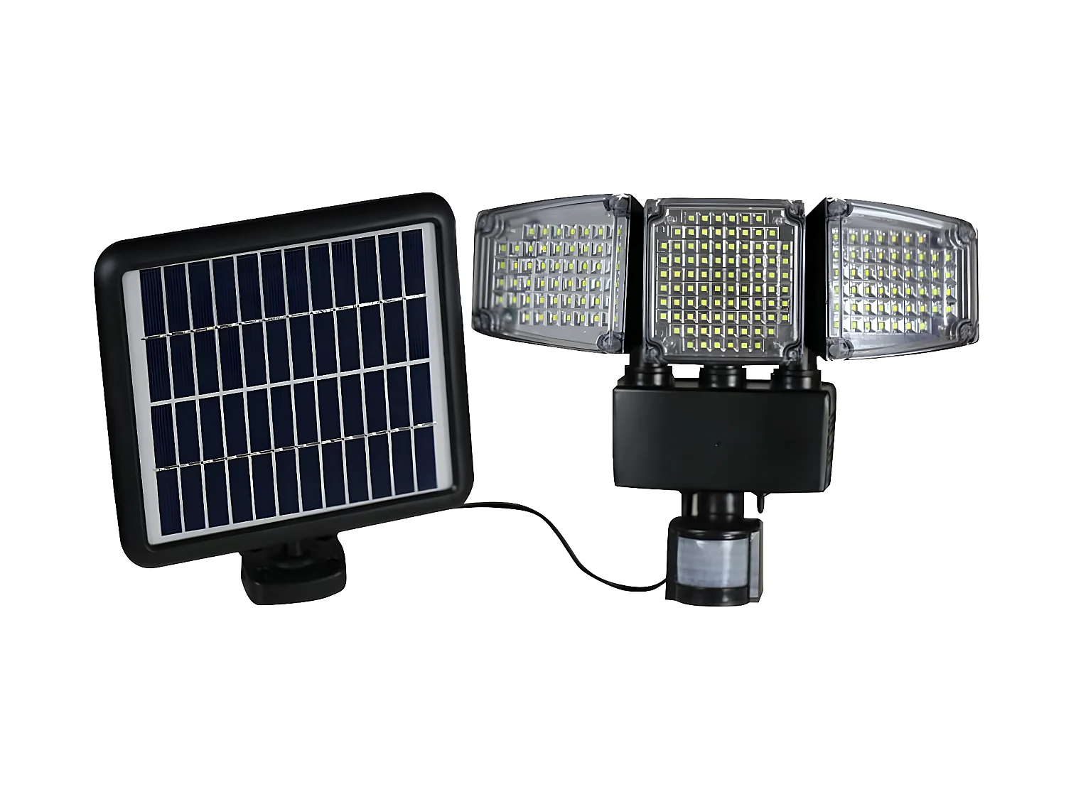 Projecteur solaire avec détecteur BLACKBURN Noir Plastique 12W