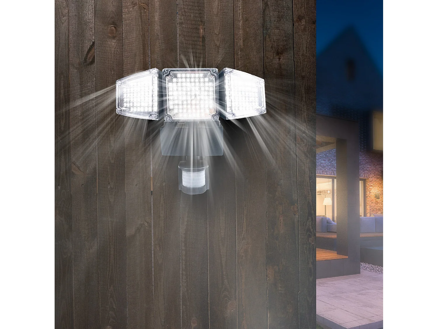 Projecteur solaire avec détecteur BLACKBURN Noir Plastique 12W