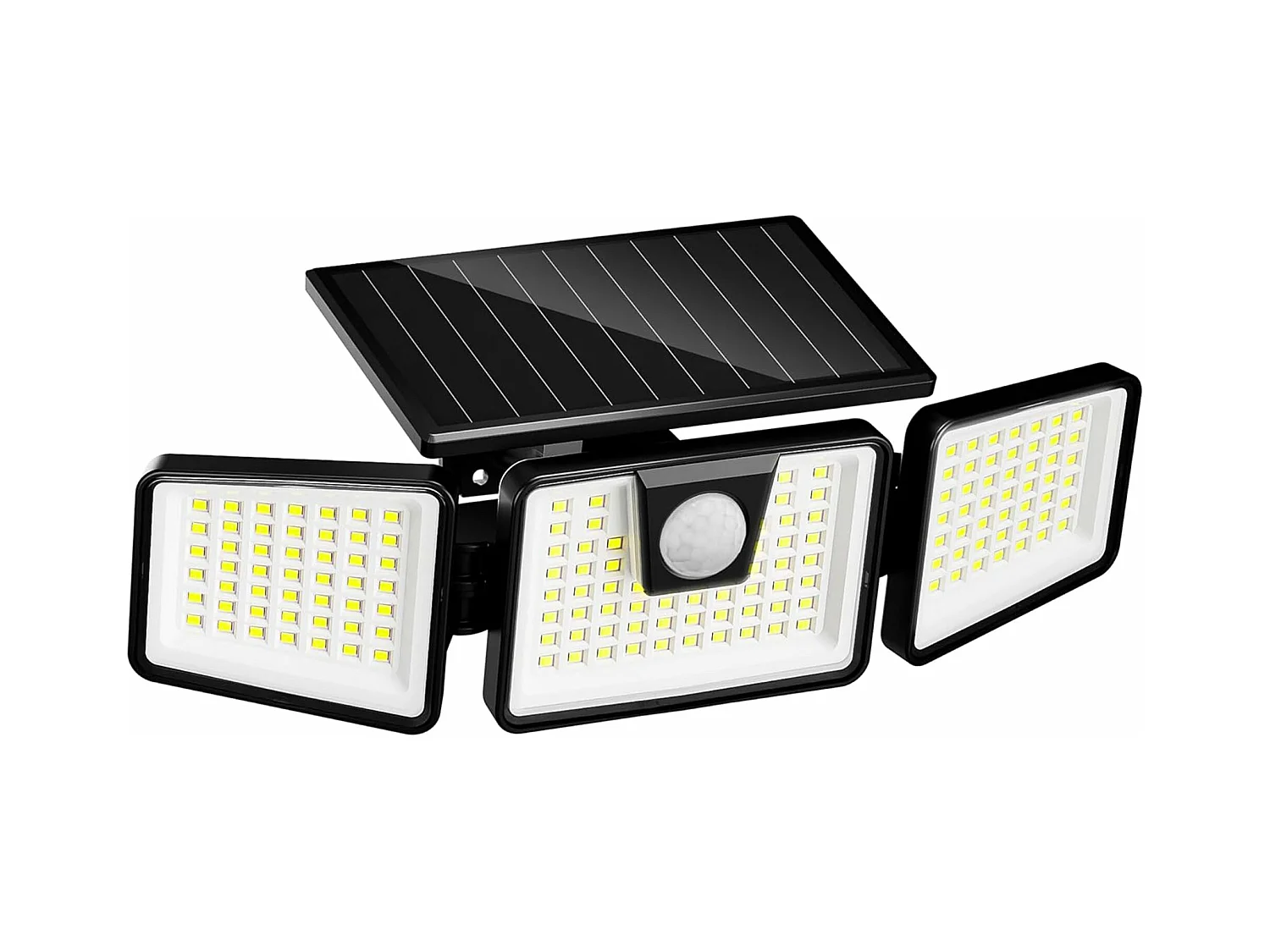 Spot solaire 3 têtes avec détecteur FALCON Noir Plastique 800LM