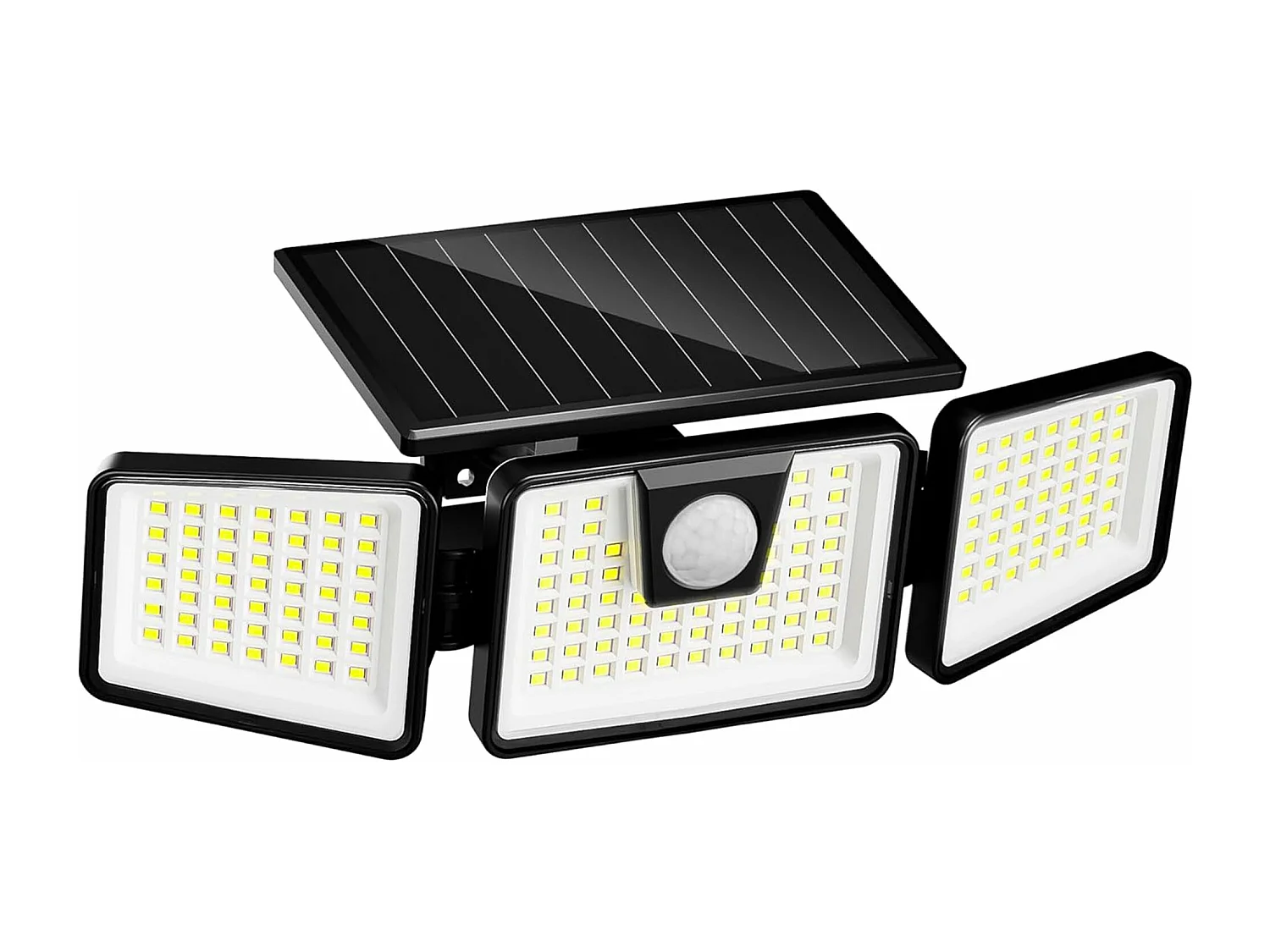 Spot solaire 3 têtes avec détecteur FALCON Noir Plastique 800LM