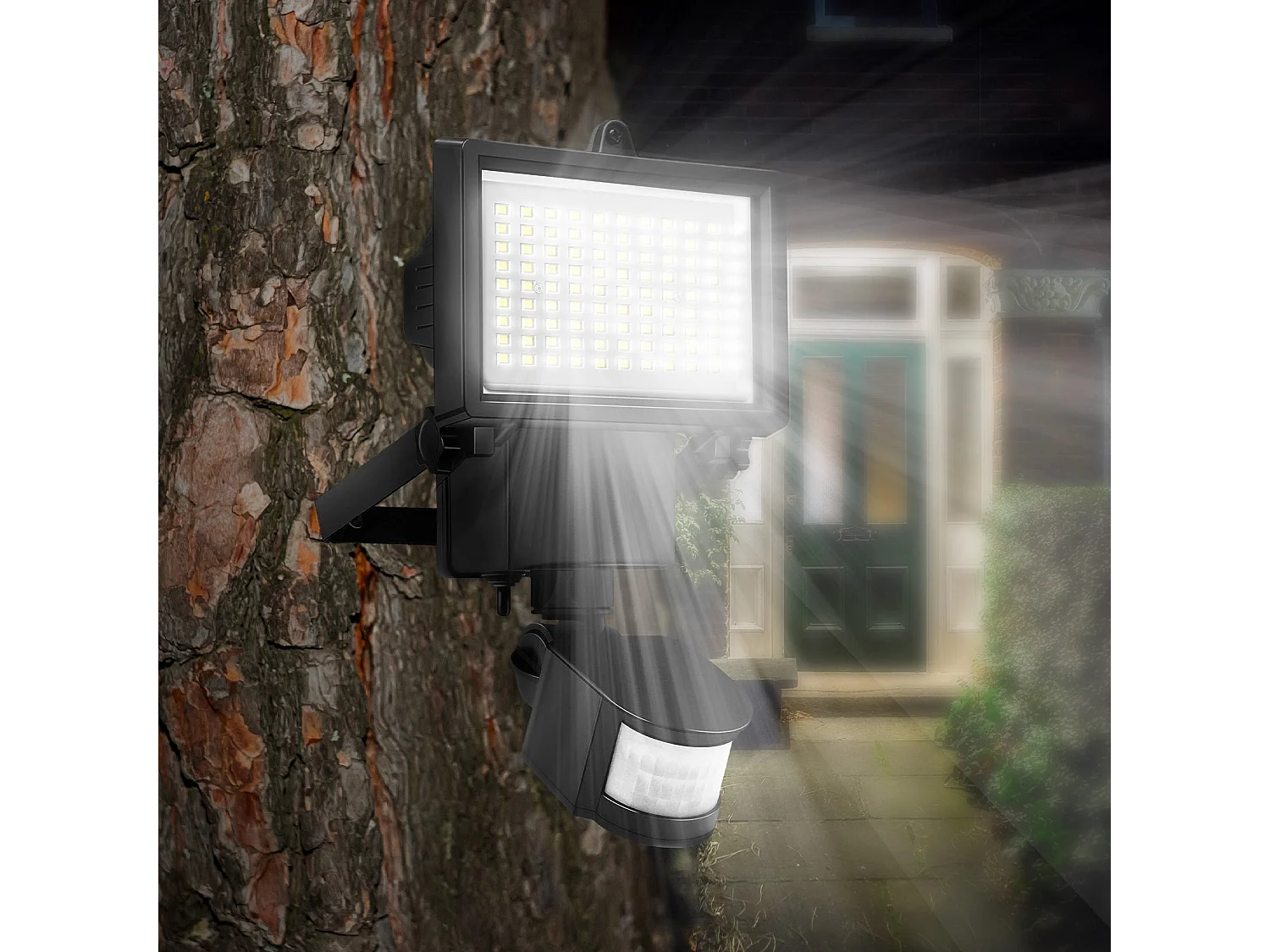 Projecteur solaire avec détecteur COOPER Noir Plastique 1000LM