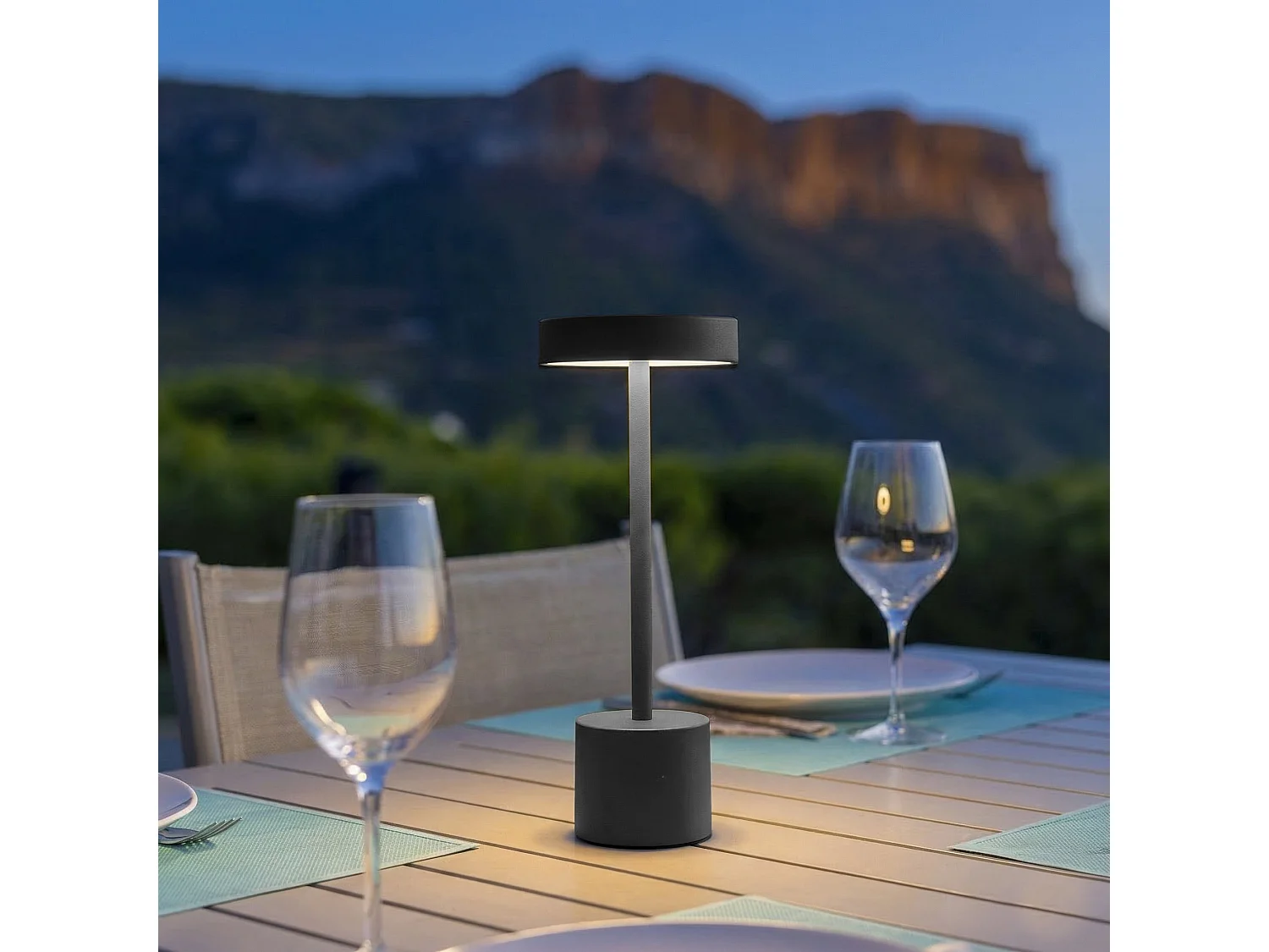 Lampe de table sans fil ROBY Gris H30cm