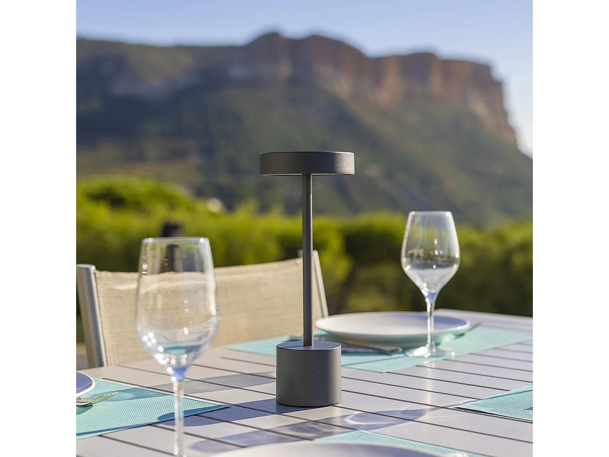 Lampe de table sans fil ROBY Gris H30cm