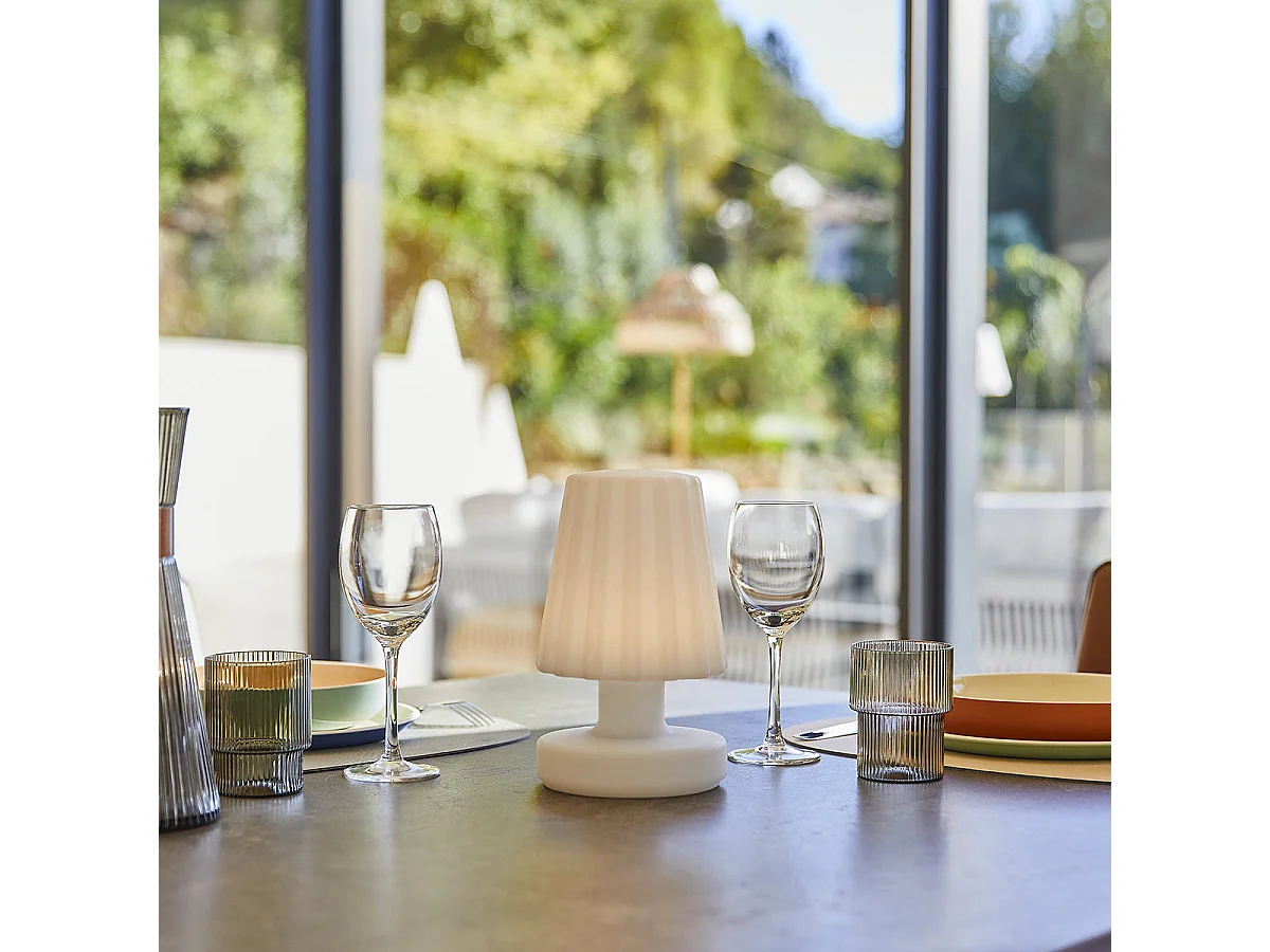 Lampe de table sans fil LADY MINI Blanc Polyéthylène H22CM