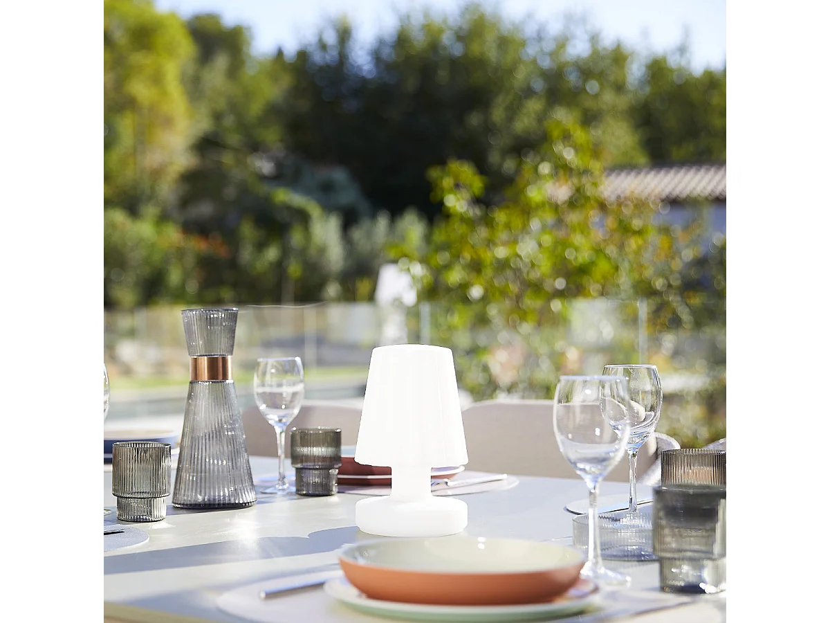 Lampe de table sans fil LADY MINI Blanc Polyéthylène H22CM