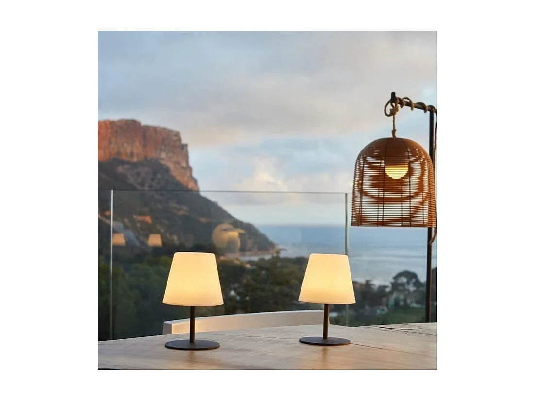 Set of 2 wireless table lamps H16CM TWINS
