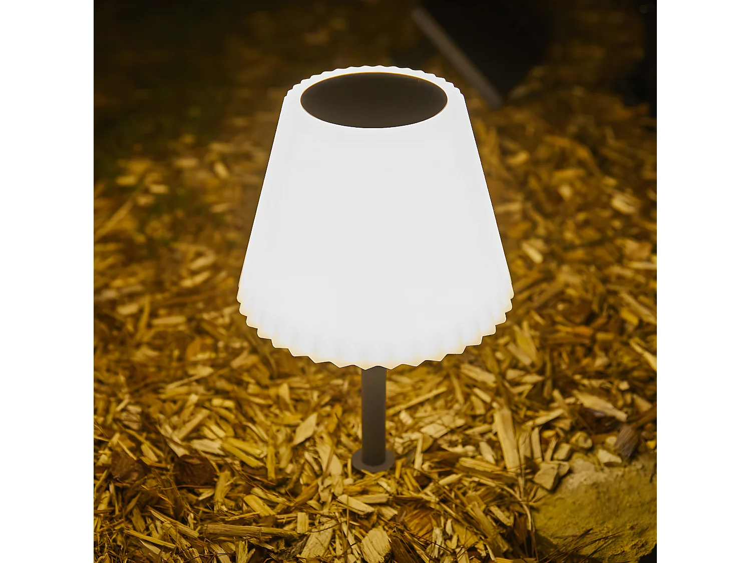 Lampe de table solaire 2 en 1 LADY Blanc Acier H62cm