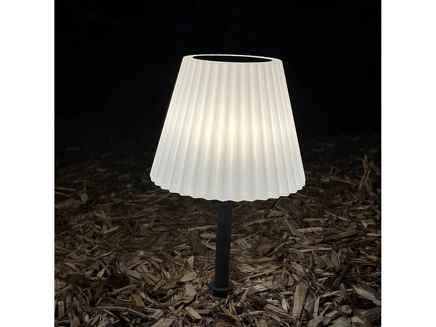 Lampe de table solaire 2 en 1 LADY Blanc Acier H62cm