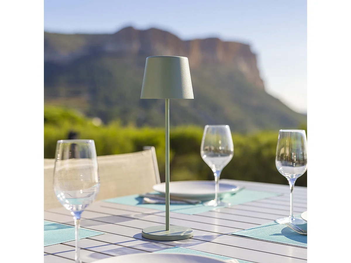 Lampe de table sans fil LED KELLY Vert Metal H38CM