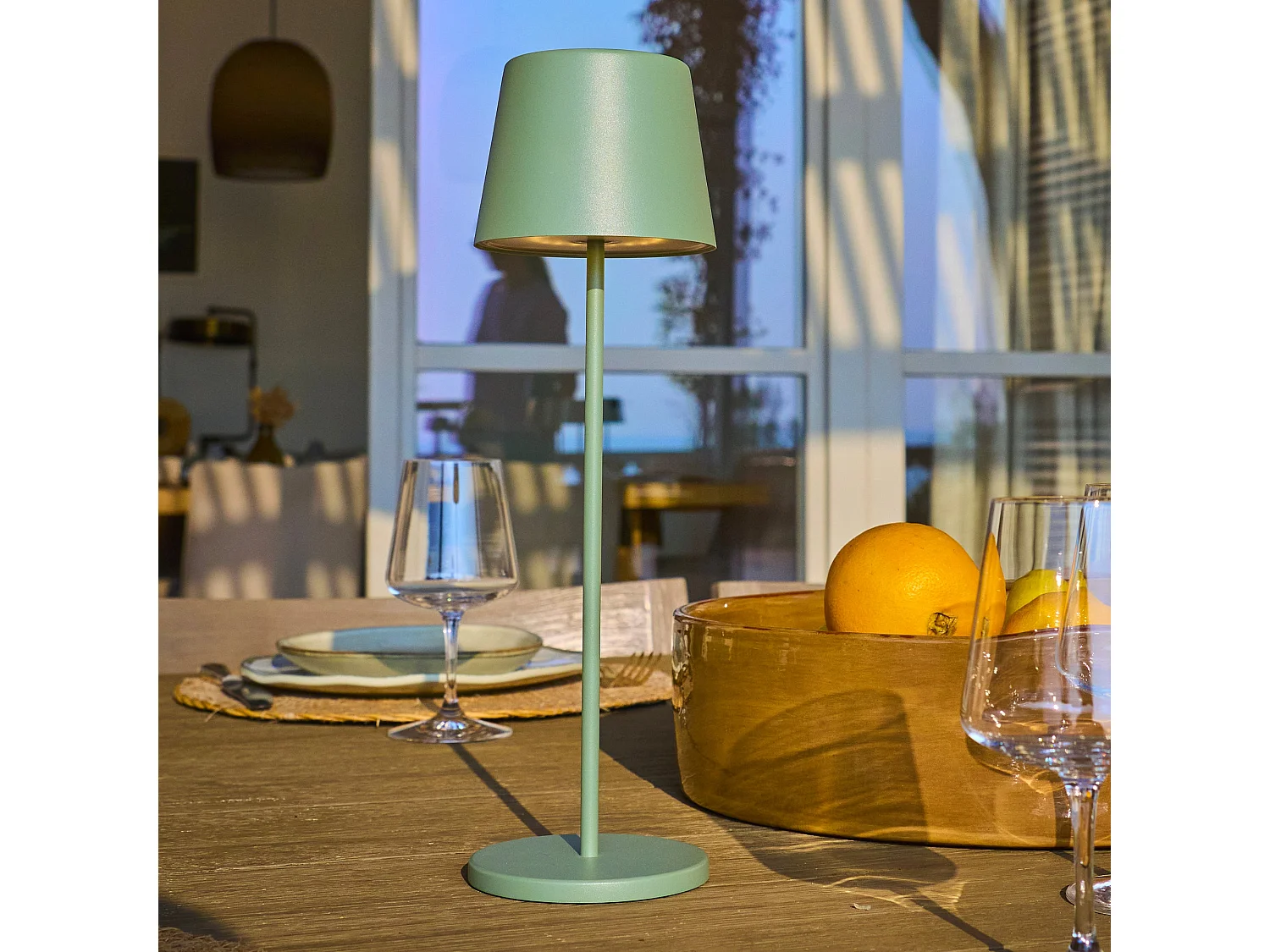 Lampe de table sans fil LED KELLY Vert Metal H38CM