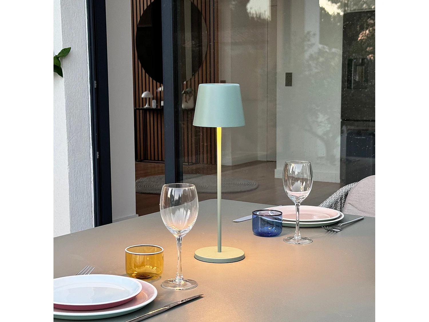 Lampe de table sans fil KELLY Vert H38cm