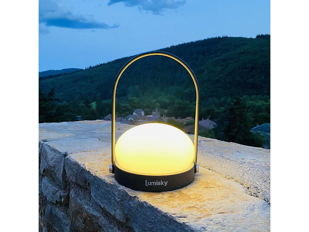 Lampe de table sans fil LED couleur blanc chaud DAY Noir Metal H22XL16CM