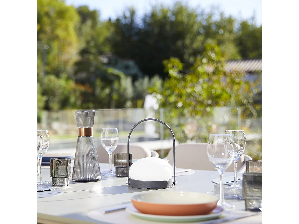 Lampe de table sans fil LED couleur blanc chaud DAY Noir Metal H22XL16CM