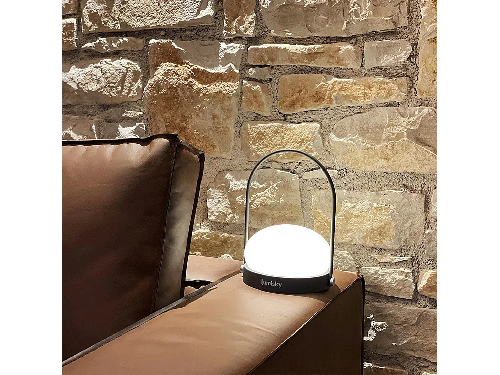 Lampe de table sans fil LED couleur blanc chaud DAY Noir Metal H22XL16CM