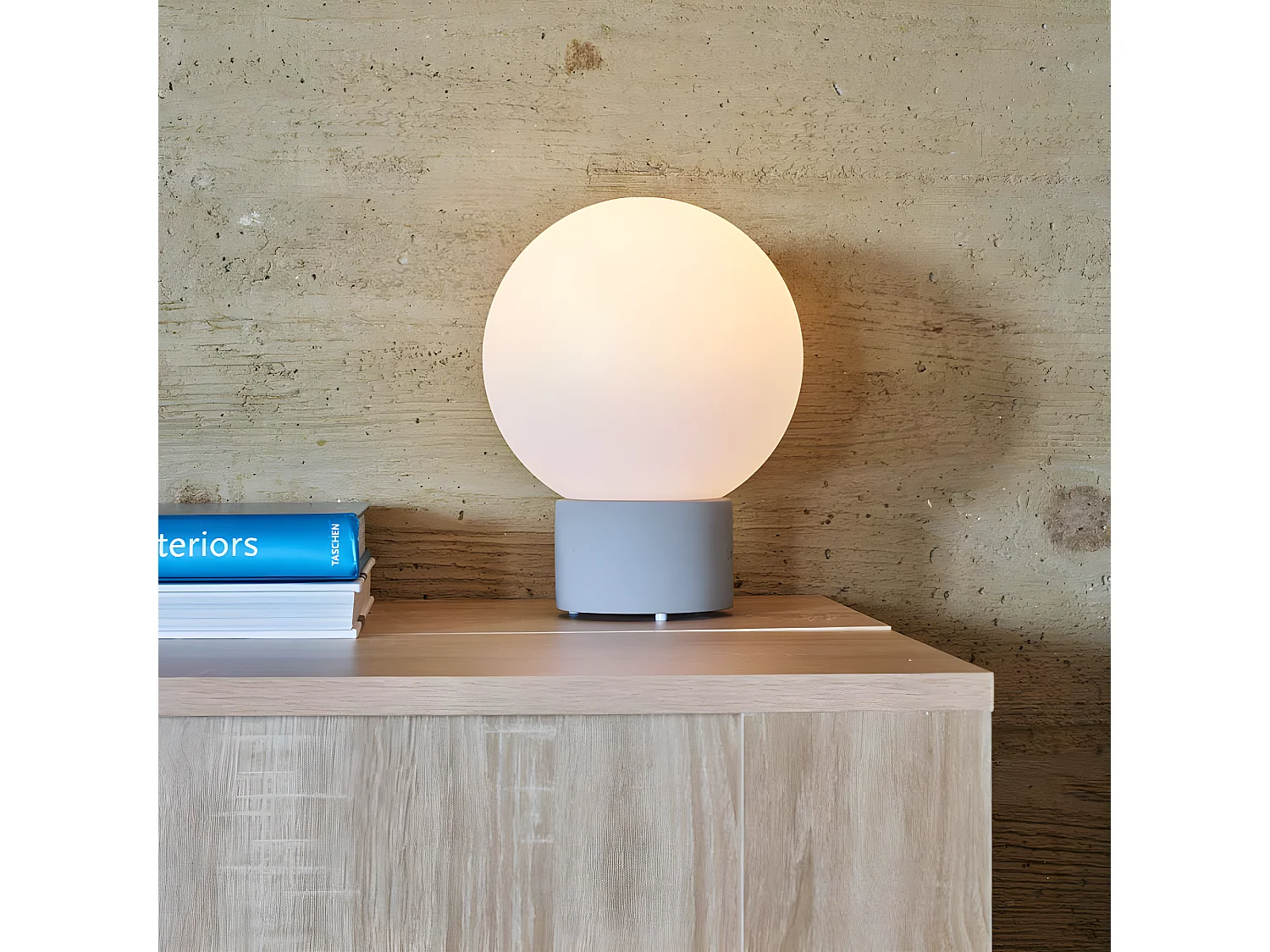 Lampe de table touch béton gris LED TERRA Gris Béton H25CM