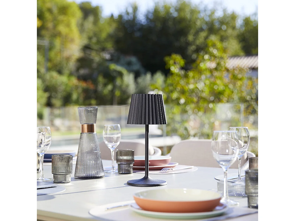 Lampe de table sans fil LED ABBY Noir Aluminium H30CM