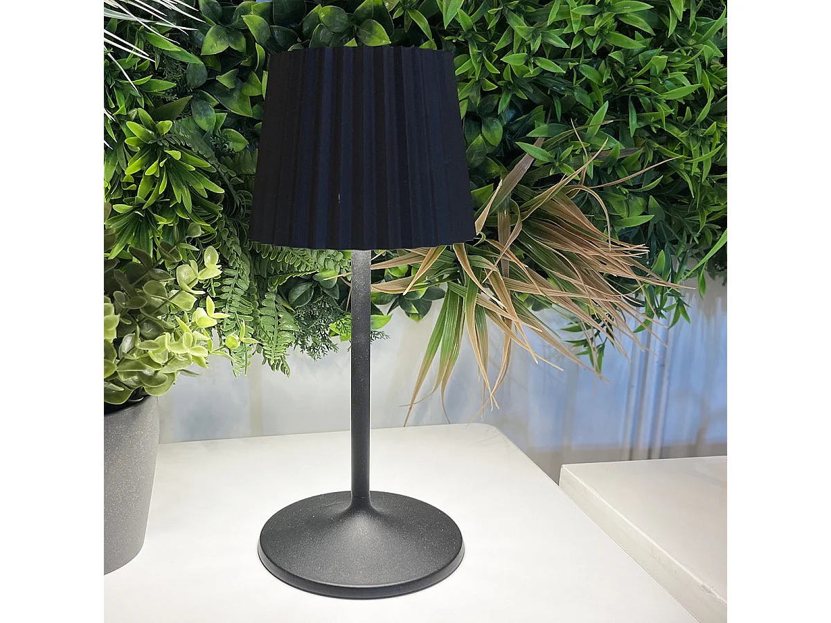 Lampe de table sans fil LED ABBY Noir Aluminium H30CM