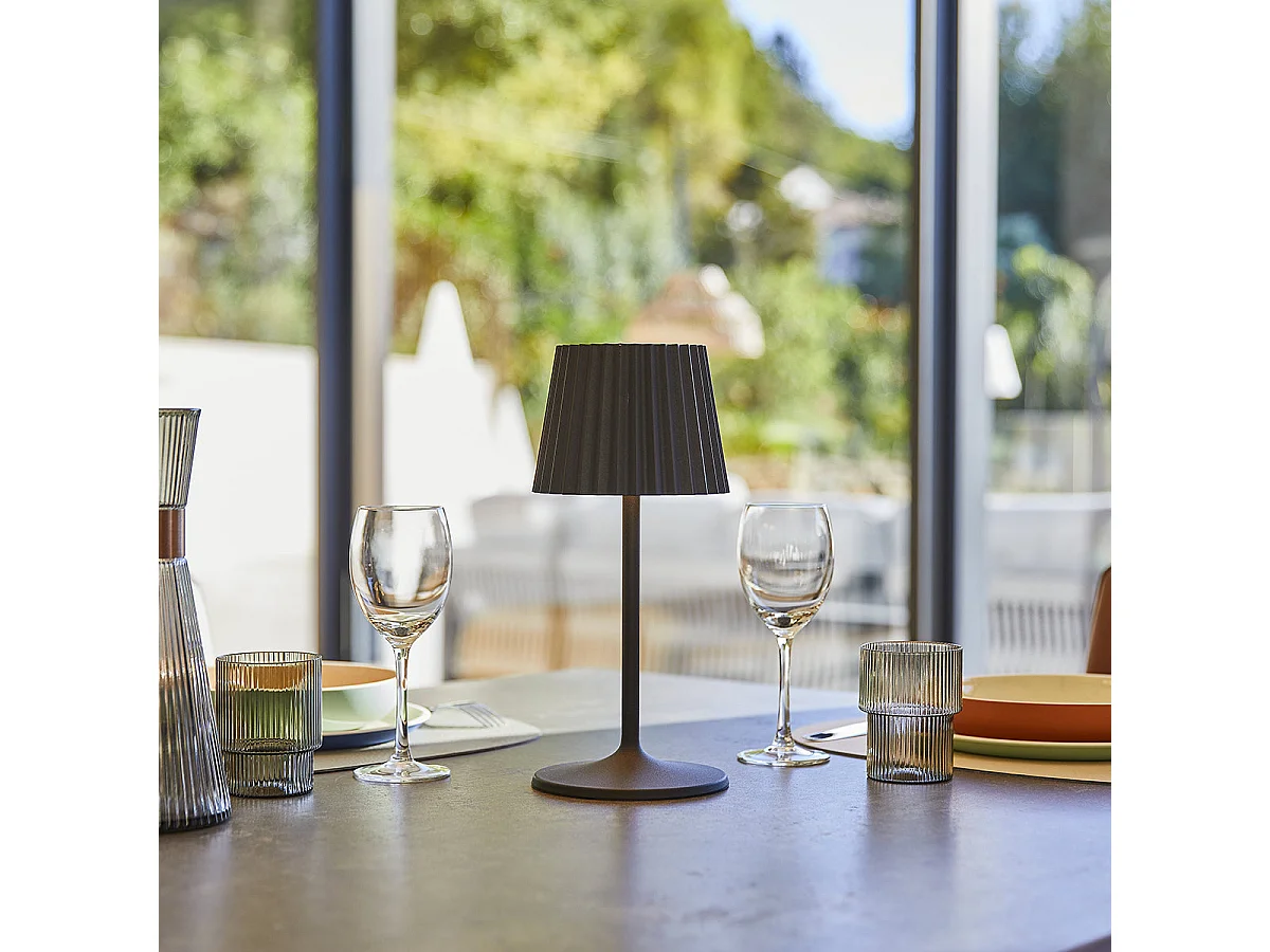 Lampe de table sans fil ABBY Noir H30cm