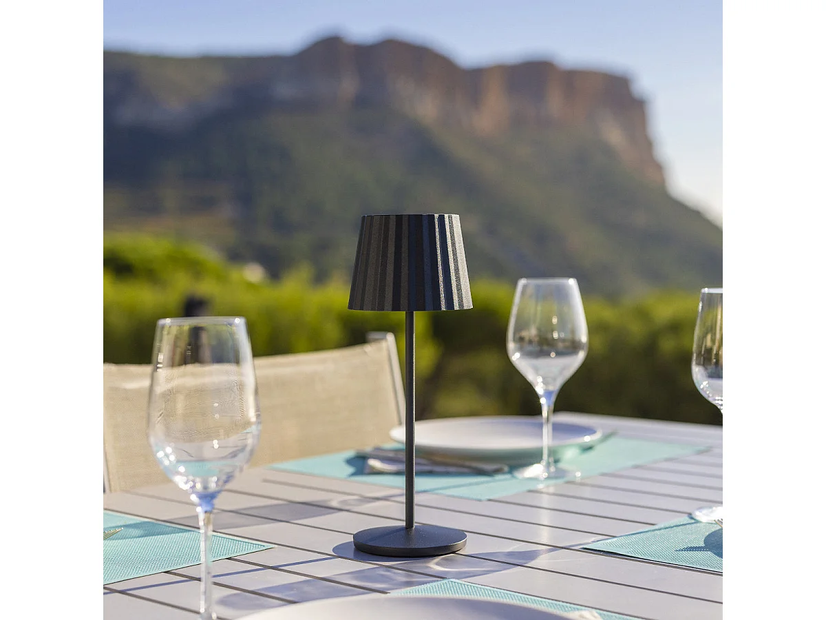 Lampe de table sans fil ABBY Noir H30cm