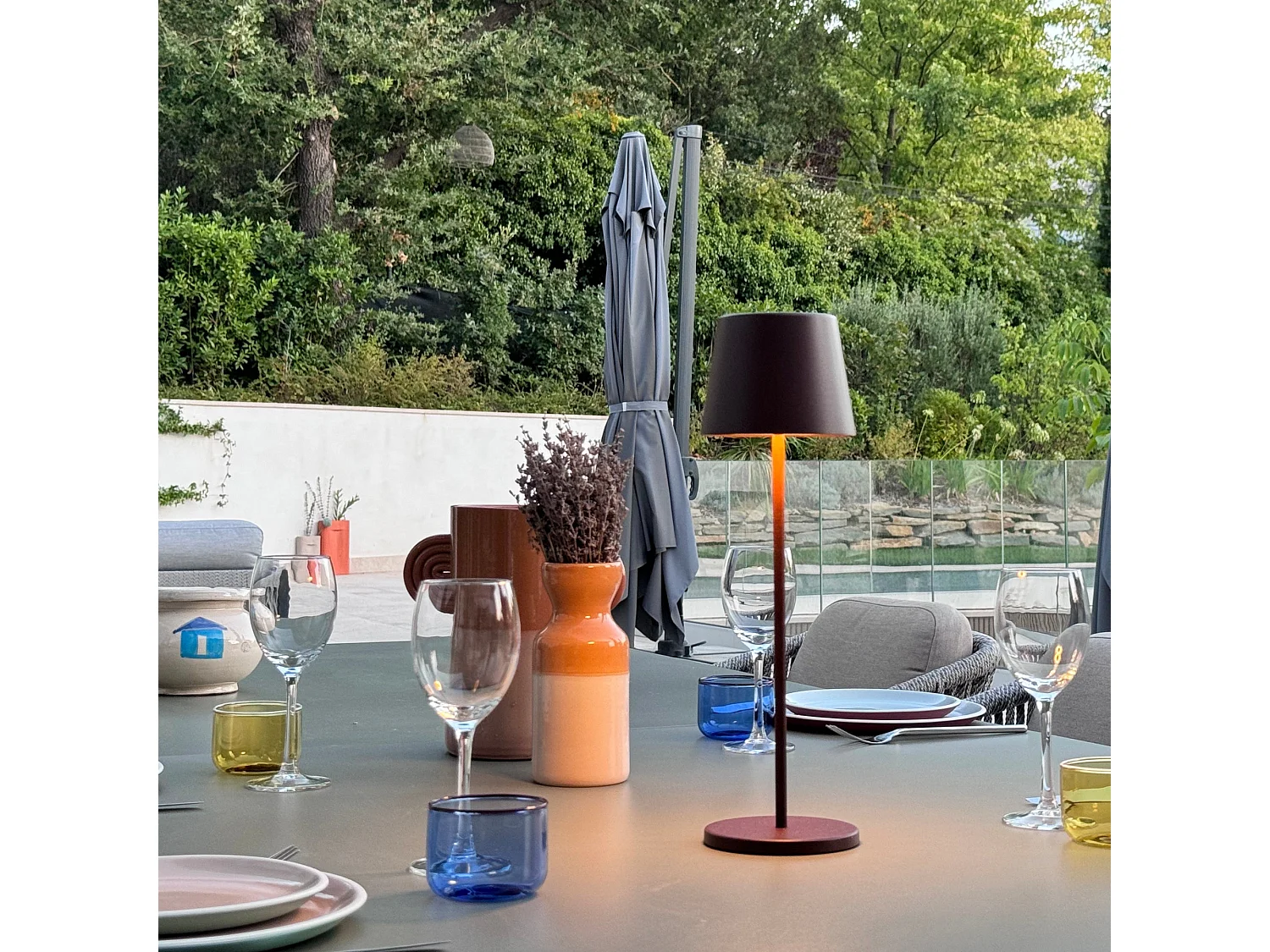 Lampe de table sans fil KELLY Rouille H38cm