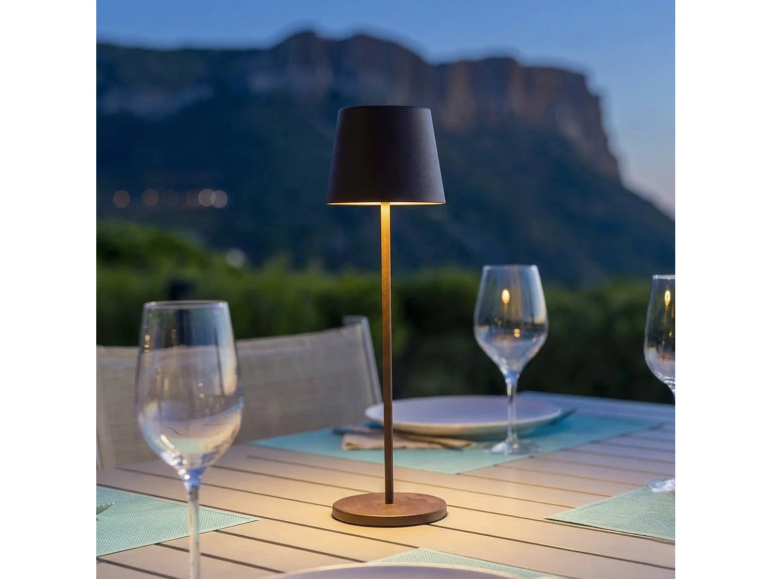 Lampe de table sans fil KELLY Rouille H38cm