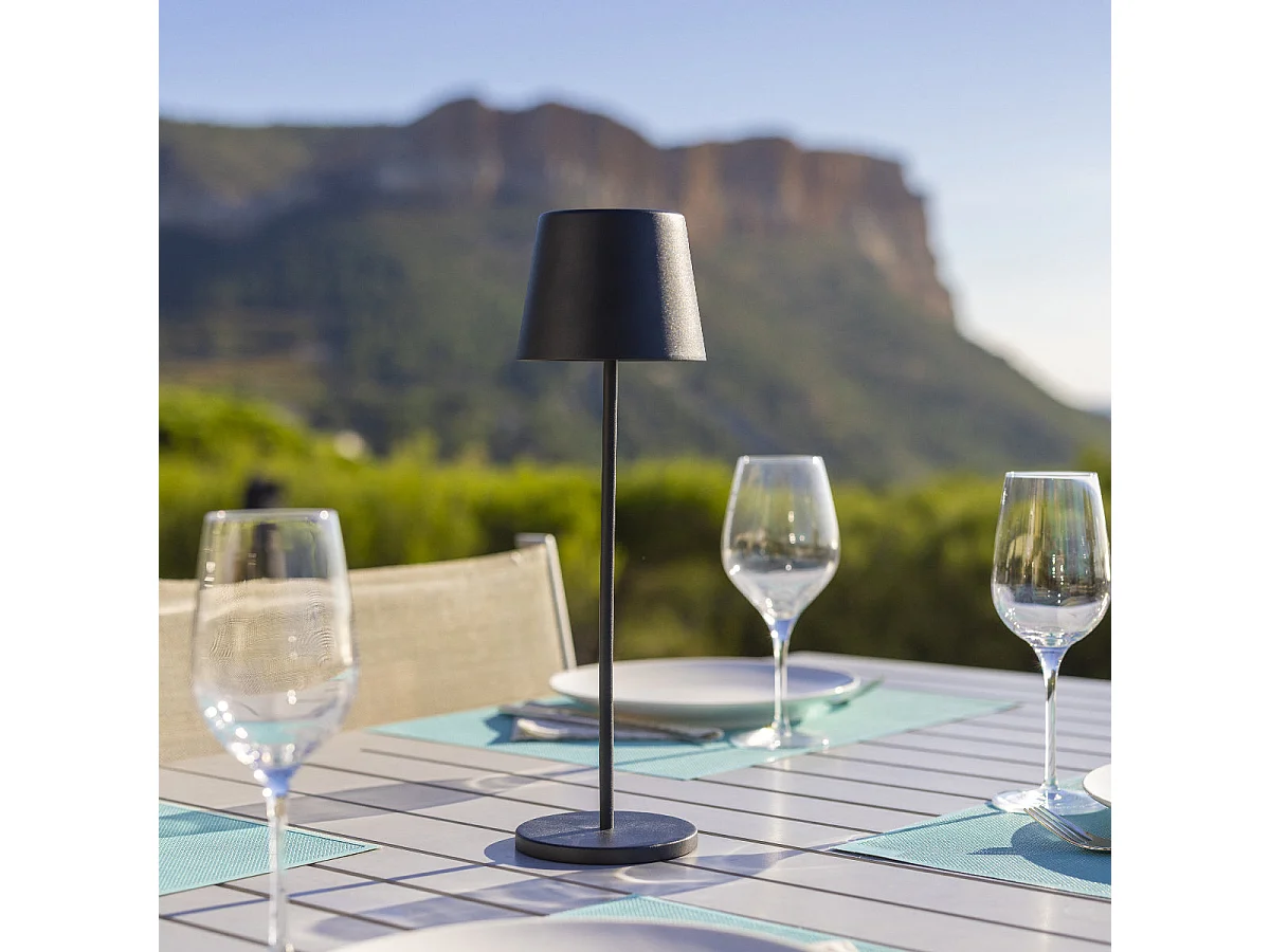 Lampe de table sans fil LED KELLY Noir Metal H38CM