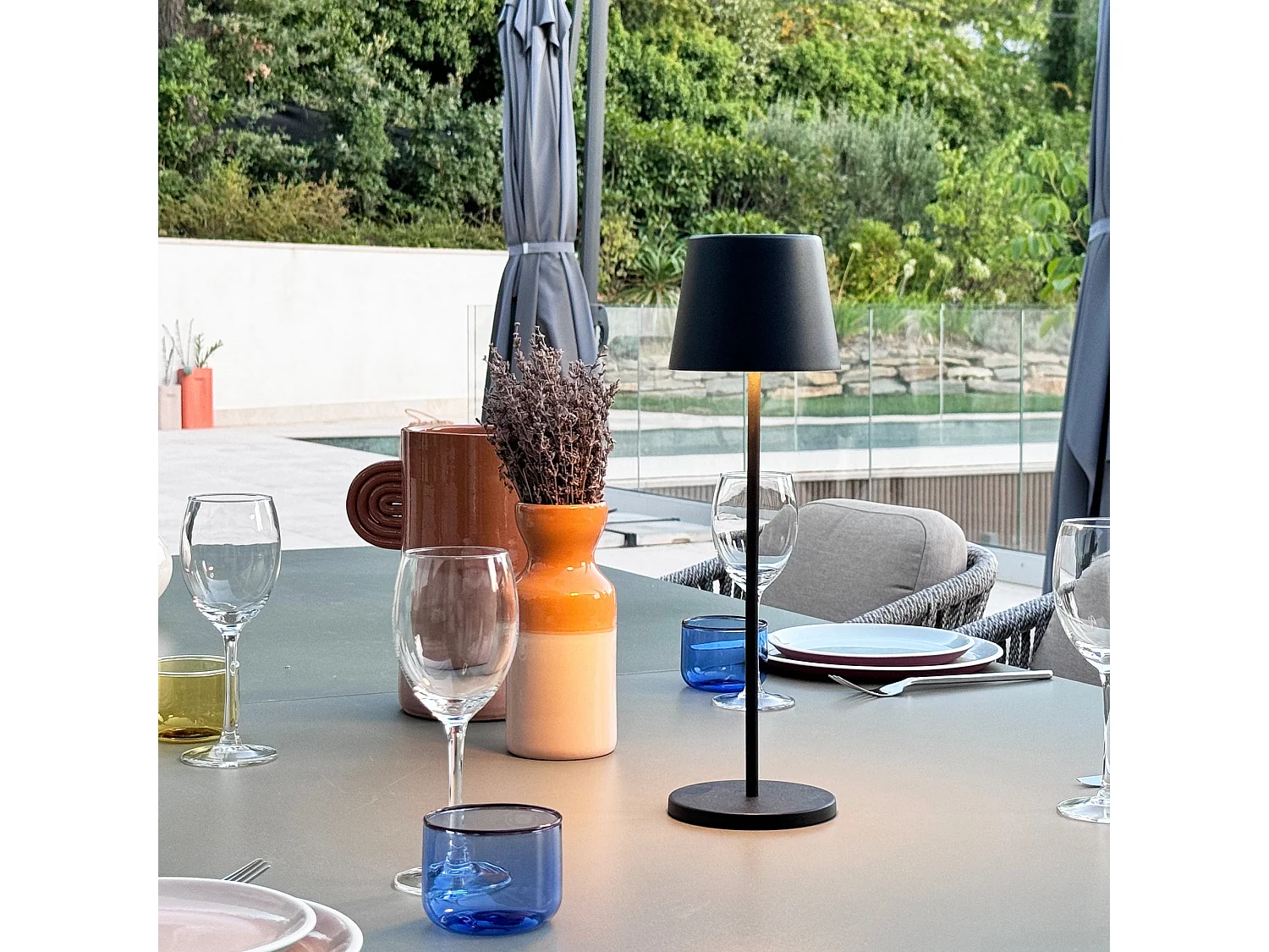 Lampe de table sans fil KELLY Noir H38cm
