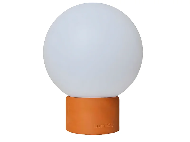 Lampe de table touch effet beton orange LED TERRA Orange Terre cuite h25cm