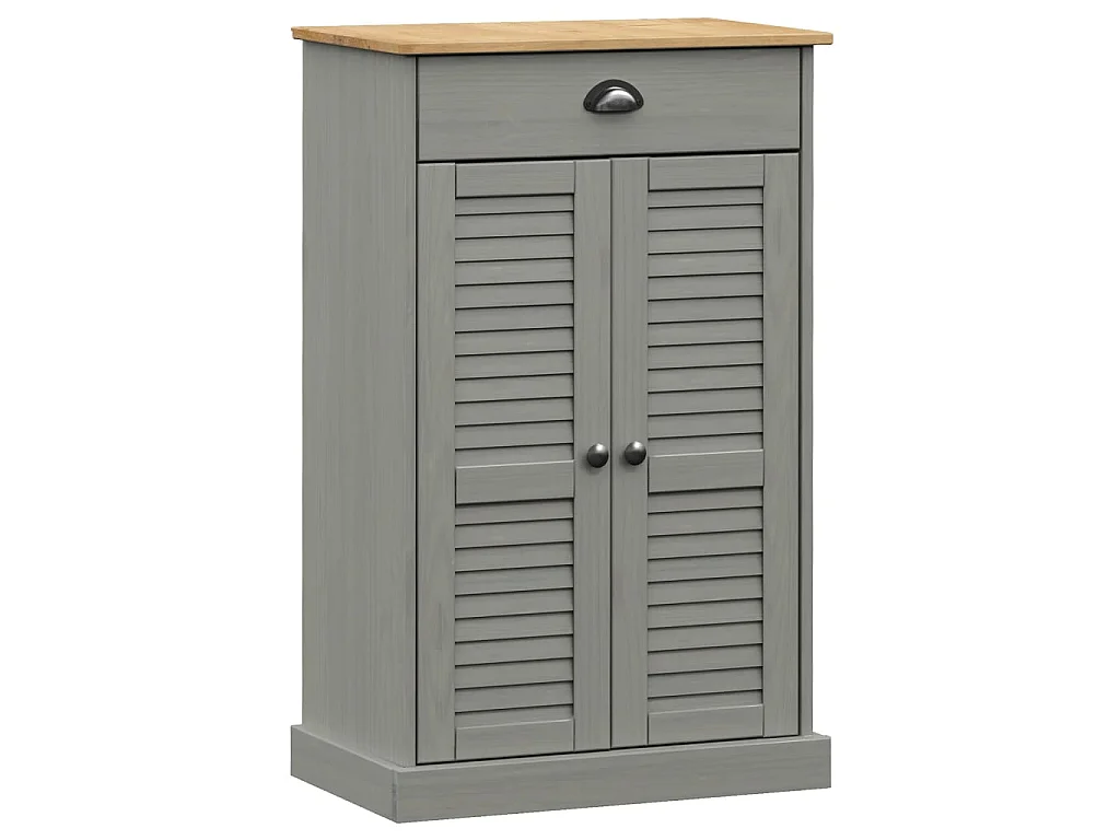 Scarpiera VIGO grigia 60x35x96 cm in legno massello di pino