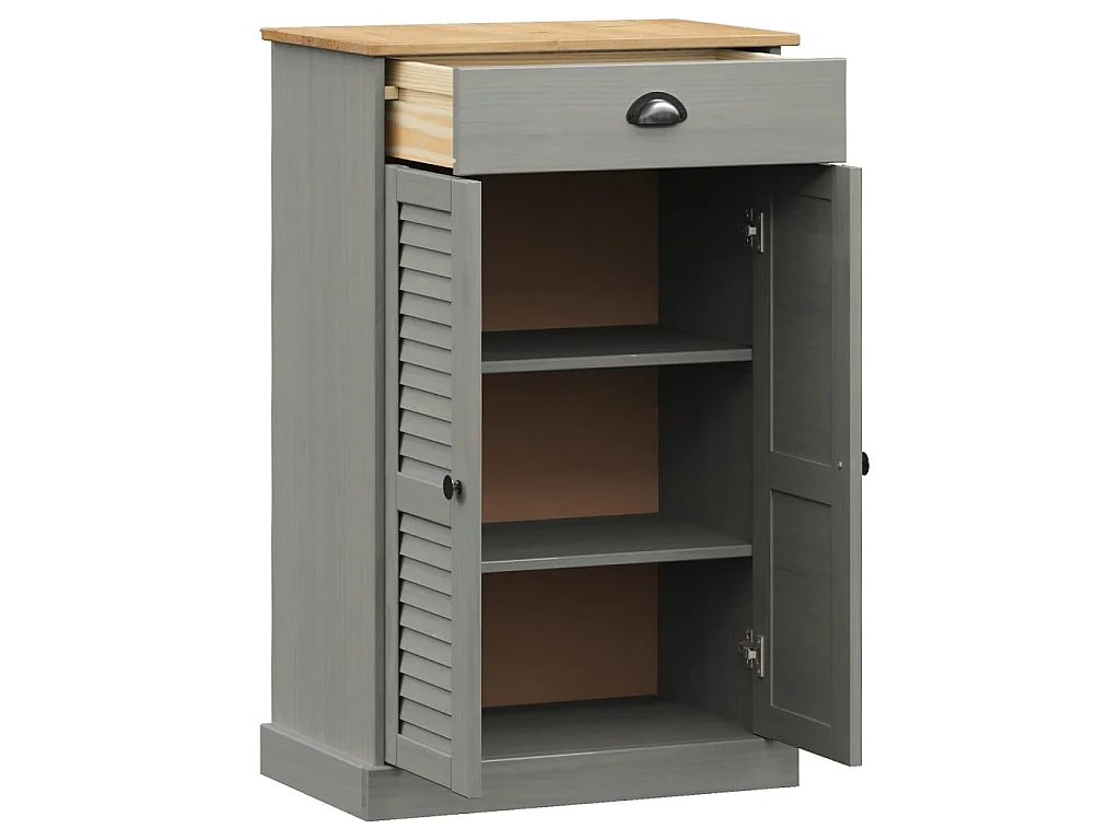 Scarpiera VIGO grigia 60x35x96 cm in legno massello di pino