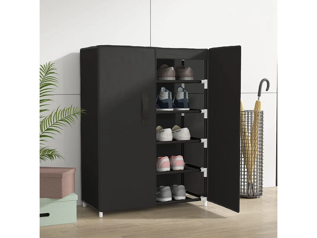 Schoenenkast Zwart 60x28x90 cm Stof