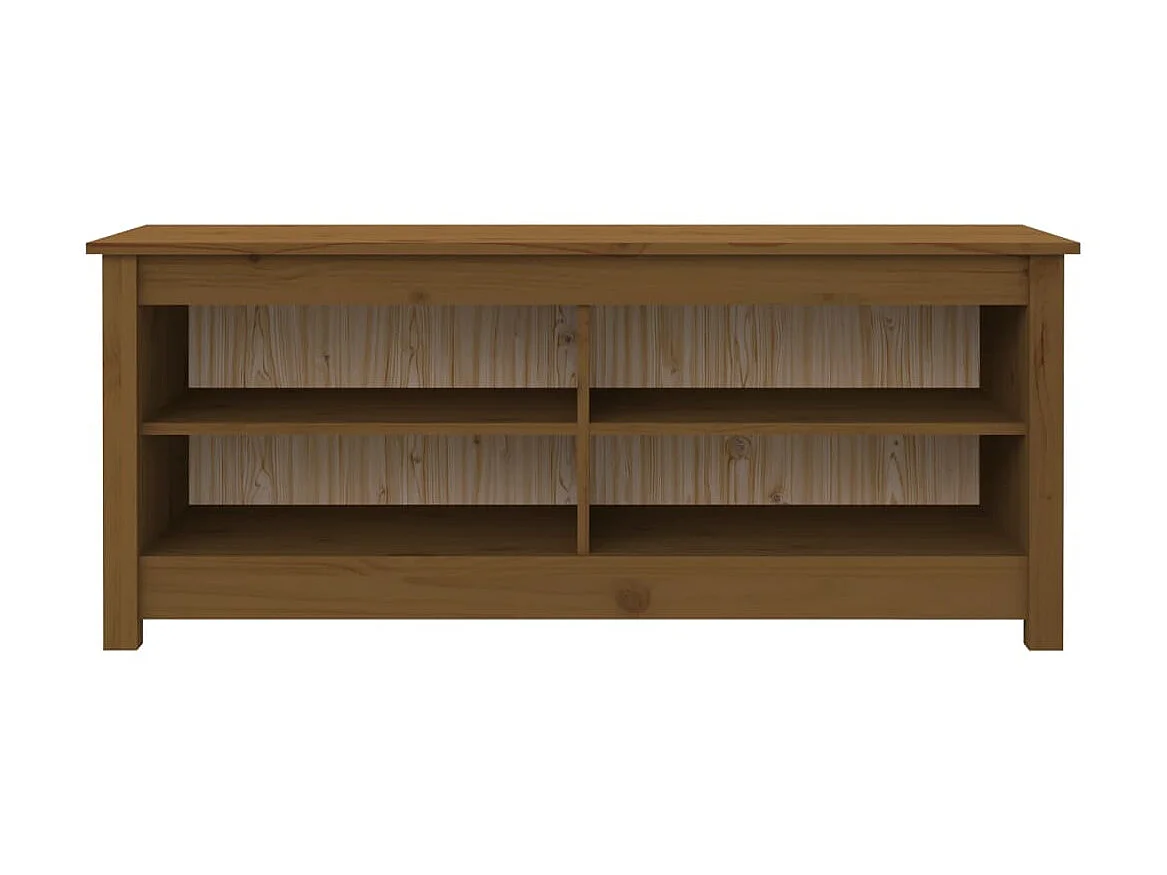 Panca per scarpe Marrone miele 110x38x45,5 cm Pino massiccio