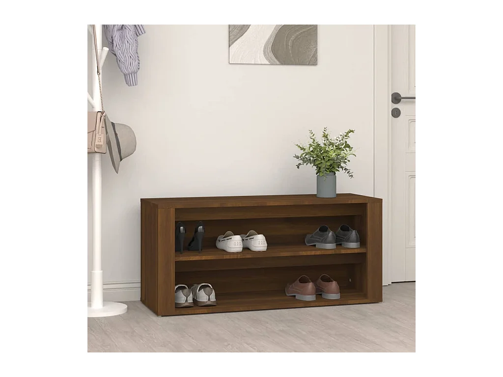 étagère à chaussures Chêne marron 100x35x45cm Bois d'ingénierie