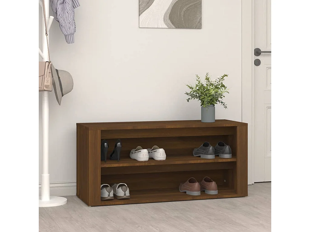 étagère à chaussures Chêne marron 100x35x45cm Bois d'ingénierie