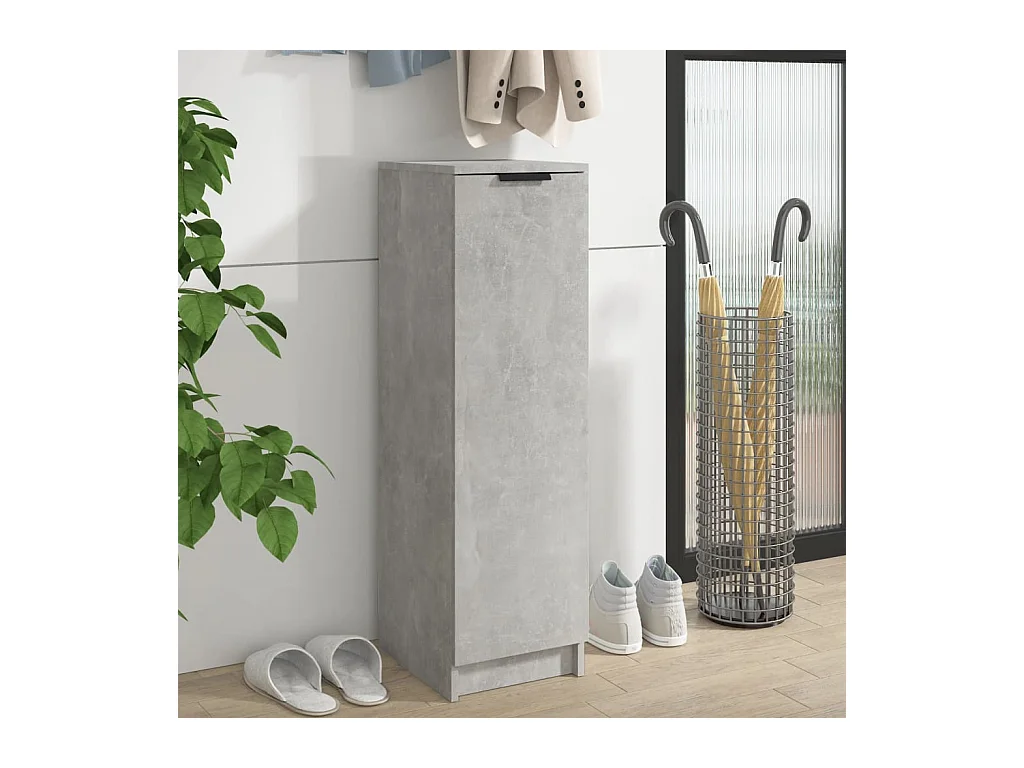Armoire à chaussures Gris béton 30x35x100 cm Bois d'ingénierie