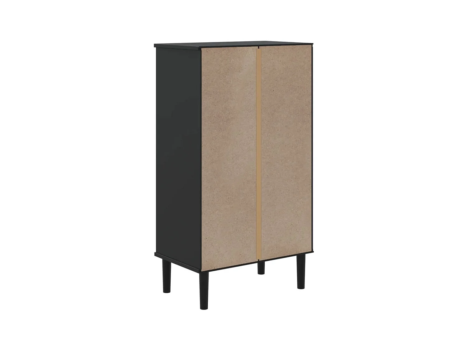 SENJA schoenenkast zwart rotan look massief hout