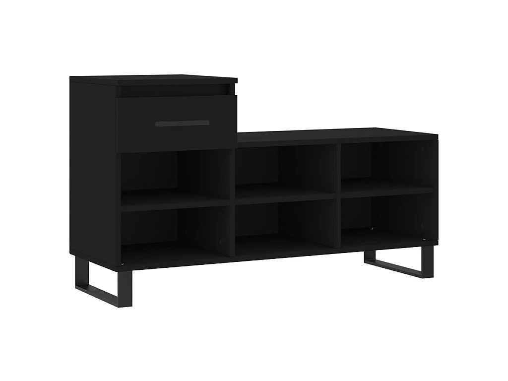 Schoenenkast Zwart 102x36x60 cm Bewerkt hout