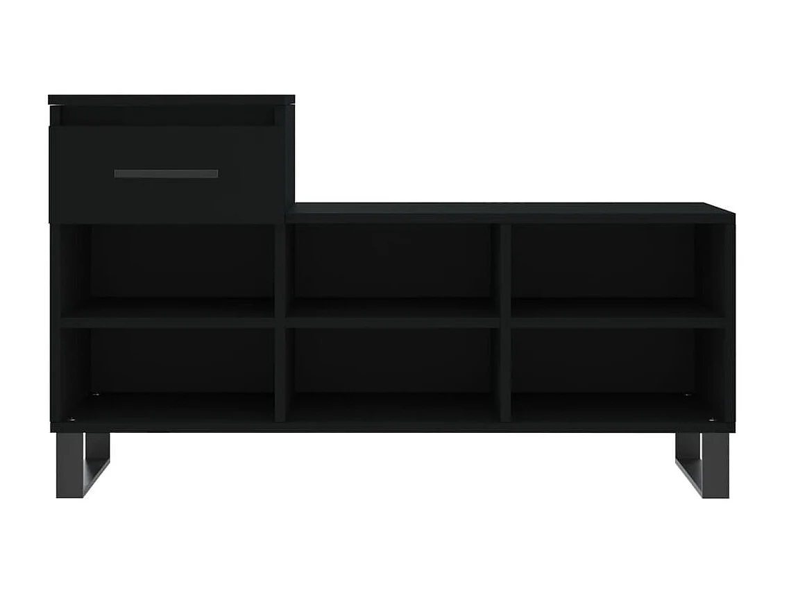 Schoenenkast Zwart 102x36x60 cm Bewerkt hout