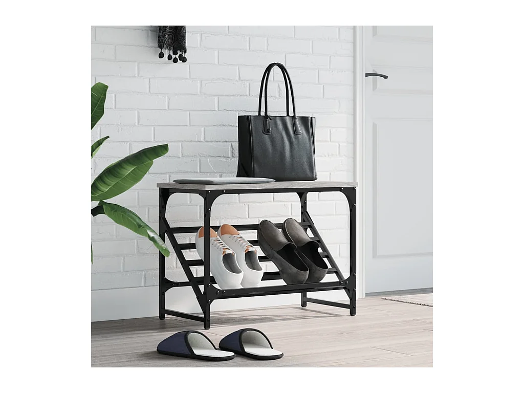 étagère à chaussures sonoma gris 60x30x45 cm bois d'ingénierie