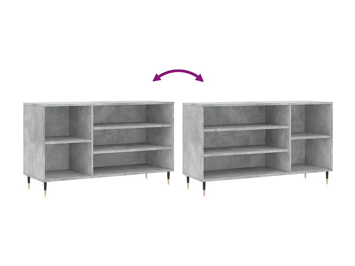 Scarpiera Grigio cemento 102x36x60 cm MDF