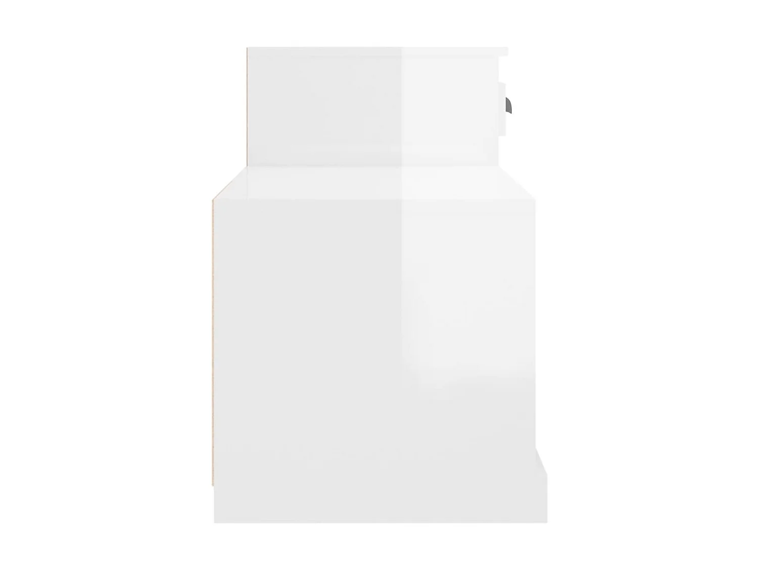 Glänzend weißer Schuhschrank 100x42x60 cm aus Holzwerkstoff