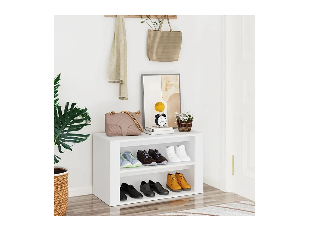 étagère à chaussures Blanc 75x35x45 cm Bois d'ingénierie